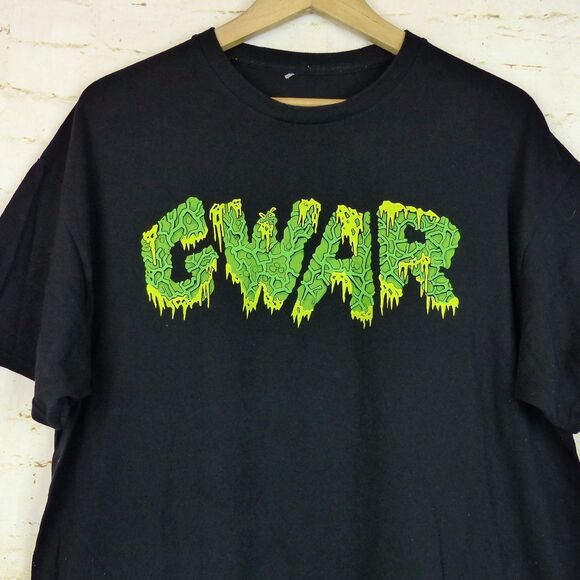 Gwar Band Shirt Mens XL Black Green Logo Slime Spell Out Backdrop Heavy Metal - Picture 1 of 7